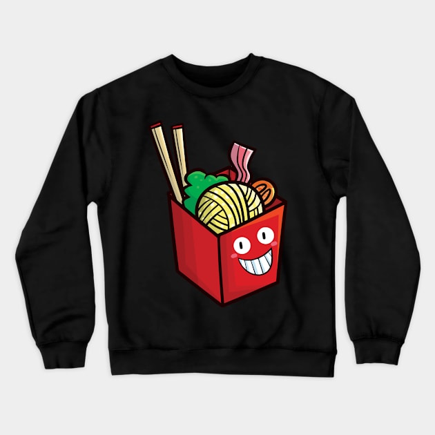 Cute udon noodle smiling Crewneck Sweatshirt by Jocularity Art